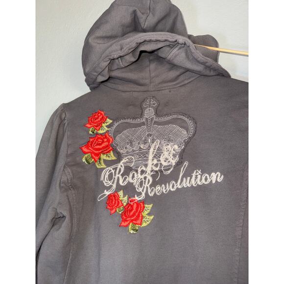 Johnny Was Full Zip Hoodie Hooded Sweatshirt Women Large Embroidered Boho - Picture 5 of 8